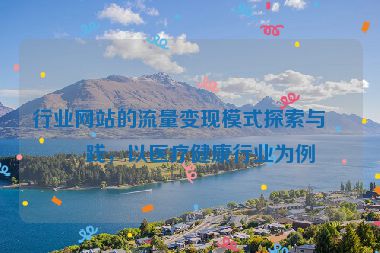 行業(yè)網(wǎng)站的流量變現(xiàn)模式探索與實(shí)踐，以醫(yī)療健康行業(yè)為例