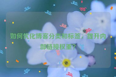 如何優(yōu)化博客分類和標(biāo)簽，提升內(nèi)部鏈接權(quán)重？