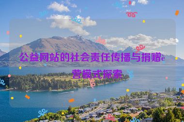公益網(wǎng)站的社會(huì)責(zé)任傳播與捐贈(zèng)運(yùn)營(yíng)模式探索