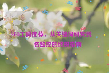 SEO工具推薦，從關鍵詞研究到排名監(jiān)控的終極指南