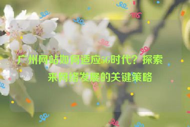 廣州網(wǎng)站如何適應(yīng)5G時代？探索未來網(wǎng)絡(luò)發(fā)展的關(guān)鍵策略