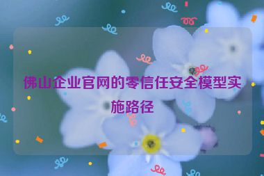 佛山企業(yè)官網(wǎng)的零信任安全模型實施路徑