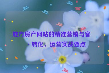 地方房產(chǎn)網(wǎng)站的精準(zhǔn)營銷與客戶轉(zhuǎn)化，運(yùn)營實(shí)戰(zhàn)要點(diǎn)