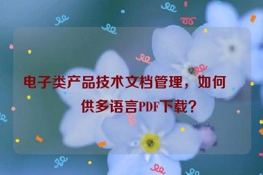 電子類產(chǎn)品技術(shù)文檔管理，如何提供多語言PDF下載？