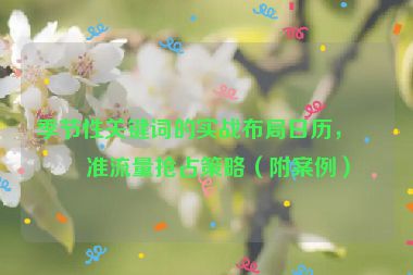 季節(jié)性關(guān)鍵詞的實(shí)戰(zhàn)布局日歷，精準(zhǔn)流量搶占策略（附案例）
