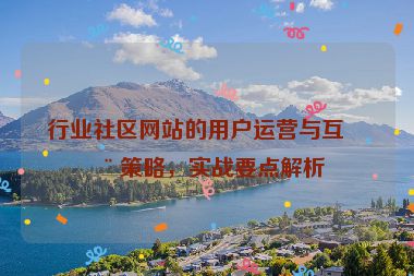 行業(yè)社區(qū)網(wǎng)站的用戶運營與互動策略，實戰(zhàn)要點解析