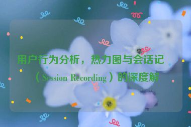 用戶行為分析，熱力圖與會(huì)話記錄（Session Recording）的深度解析