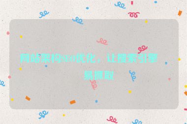 網(wǎng)站架構(gòu)SEO優(yōu)化，讓搜索引擎更易抓取