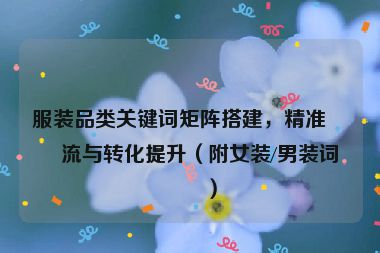 服裝品類關(guān)鍵詞矩陣搭建，精準(zhǔn)引流與轉(zhuǎn)化提升（附女裝/男裝詞庫(kù)）