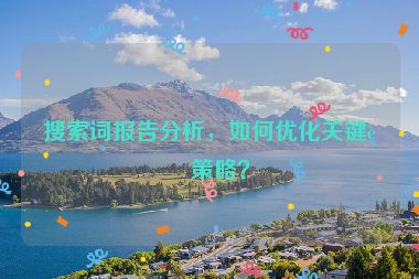 搜索詞報告分析，如何優(yōu)化關鍵詞策略？